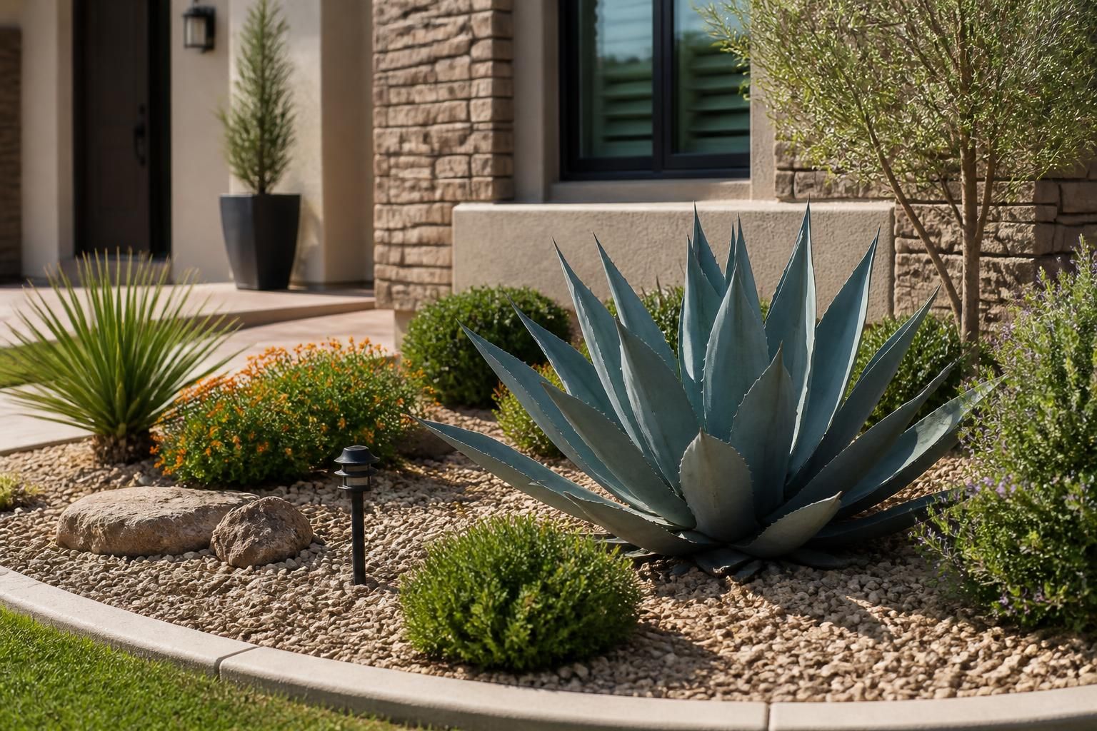 Beautifully maintained desert landscape with clean borders.