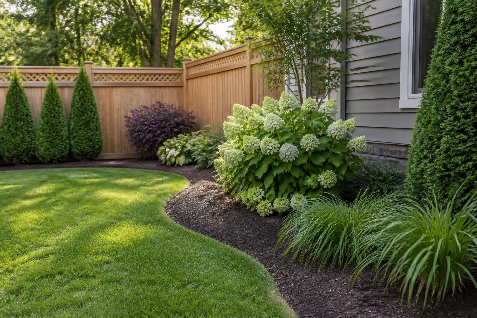 Clean yard after landscape cleanup and hauling.