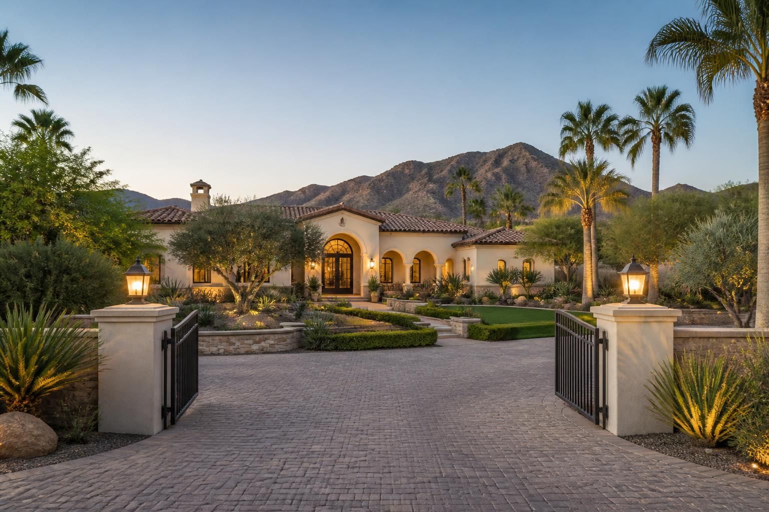 Paradise Valley luxury home with lush desert landscaping.