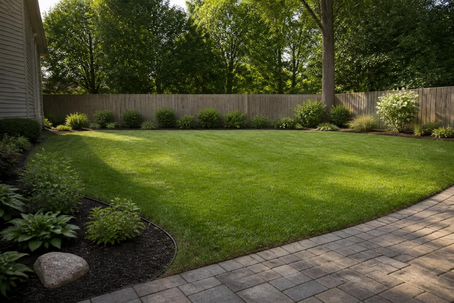 Clean open yard after tree removal.